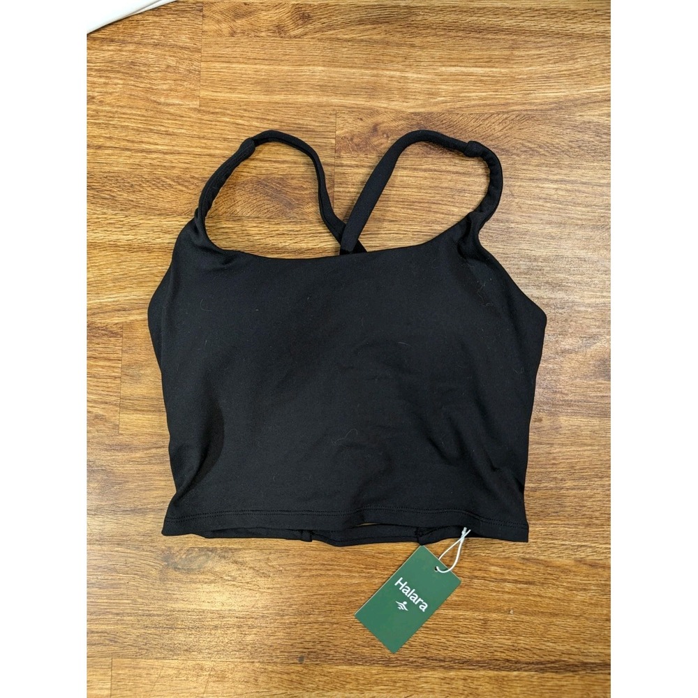 NWT Halara Size M Cross Cross Sports Bra Black
